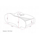 Detská auto posteľ Top Beds Racing Car Hero - Iron Car 140cm x 70cm - 5cm